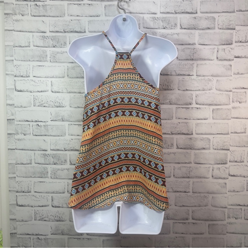 Nabee Aztec Racerback High Low Lightweight Top Extra Small - Picture 3 of 9